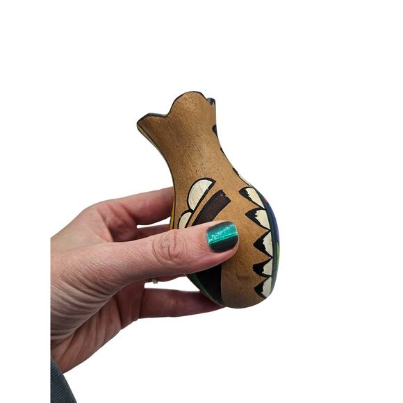 Vtg 1950s Pottery Clay Pot Bright Color Native American Hand Painted Vase - Picture 7 of 8